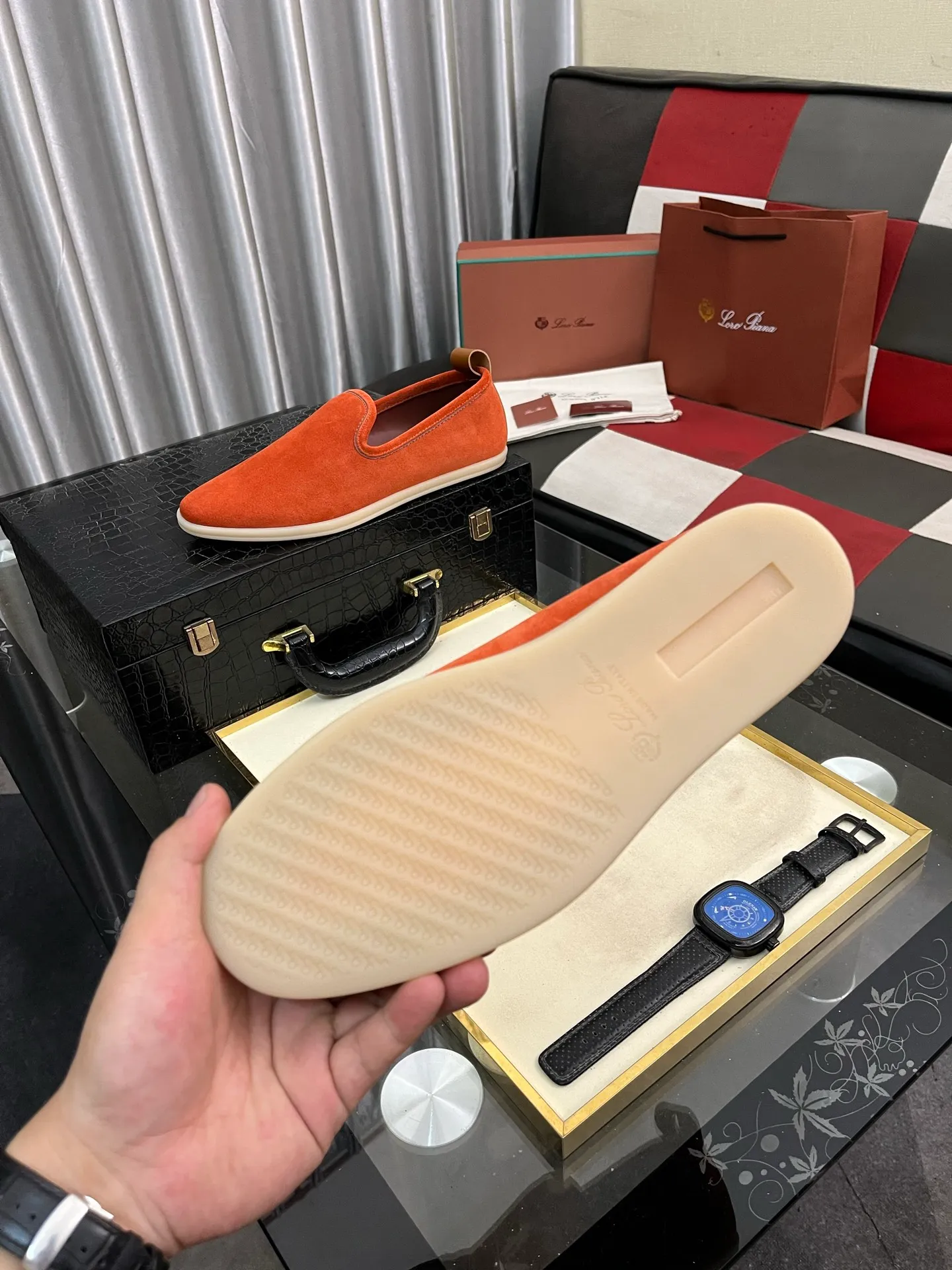 Men's men's shoes 💰420⌚️⌚️Loro*Piana pure original 2023 soft and comfortable LP deerskin flat casual star same style slip-on Loft men's shoes size 38-44